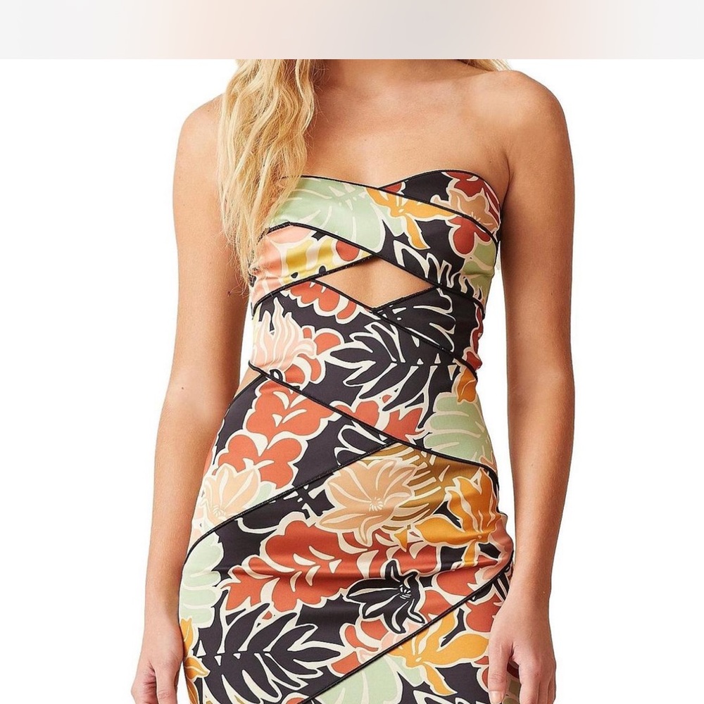 Bec & Bridge Strapless Floral Dress